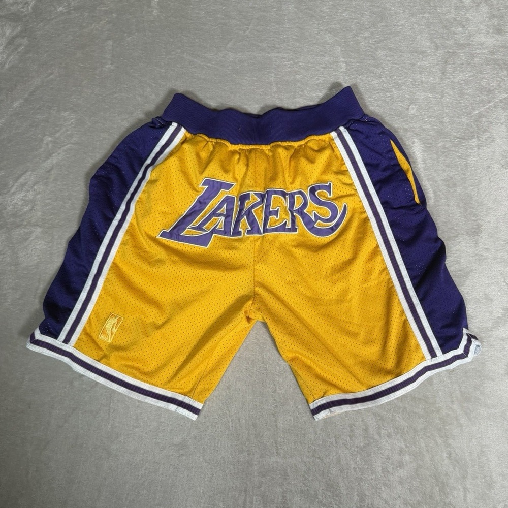 Just Don Los Angeles Lakers NBA Basketball Shorts Yellow Purple Size L